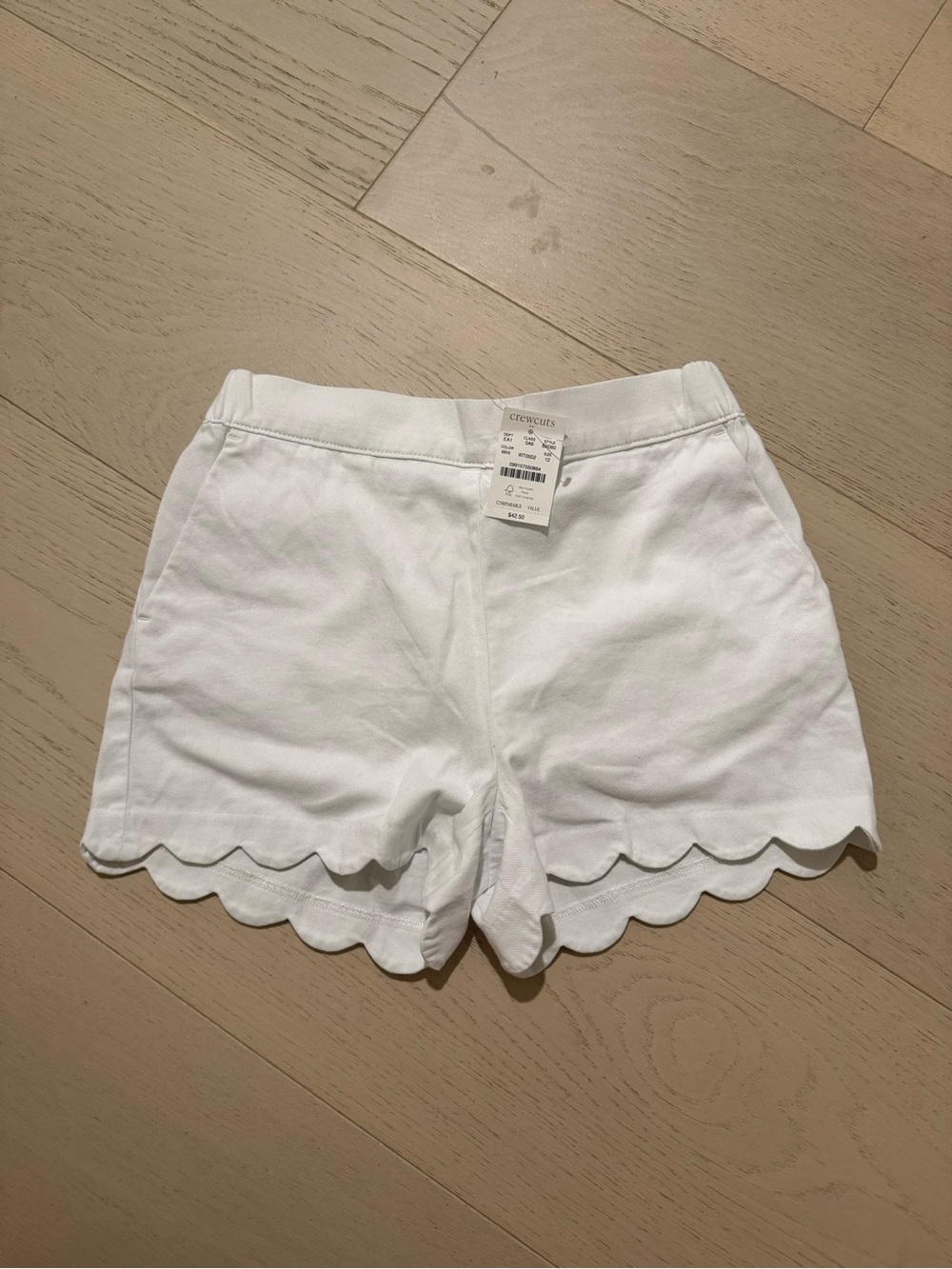 J. Crew White Scallop-Hem High-Waist Women's Shorts
